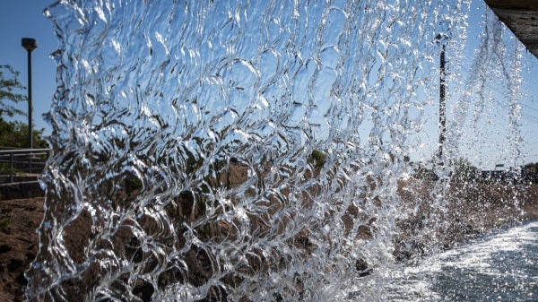 Man made waterfall as part of canal system